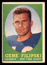 1958 Topps #1 Gene Filipski Excellent RC Rookie ID: 268174 1958 Topps #1 Gene Filipski Excellent RC Rookie ID: 268174