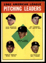 1963 Topps #   8 Terry/Donovan/Herbert/Pascual/Bunning AL Pitching Leaders Ex-Mint  ID: 261304