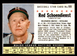 1961 Post Cereal #111 Red Schoendienst Excellent+  ID: 280382