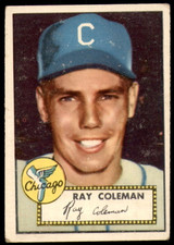 1952 Topps #211 Ray Coleman Very Good ID: 249562 1952 Topps #211 Ray Coleman Very Good ID: 249562