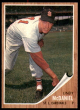 1962 Topps #522 Lindy McDaniel UER Ex-Mint  ID: 250430