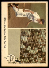 1959 Fleer Ted Williams #62 1958 - 6th Batting Title For Ted Ex-Mint ID: 235211 1959 Fleer Ted Williams #62 1958 - 6th Batting Title For Ted Ex-Mint ID: 235211