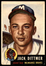 1953 Topps #212 Jack Dittmer Very Good RC Rookie ID: 237292 1953 Topps #212 Jack Dittmer Very Good RC Rookie ID: 237292