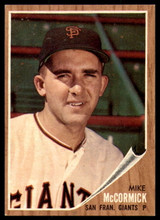 1962 Topps #107 Mike McCormick Near Mint+ ID: 227394 1962 Topps #107 Mike McCormick Near Mint+ ID: 227394