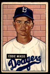 1951 Bowman #117 Eddie Miksis Very Good RC Rookie 