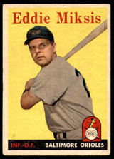 1958 Topps #121 Eddie Miksis UER Excellent ID: 221470 1958 Topps #121 Eddie Miksis UER Excellent ID: 221470