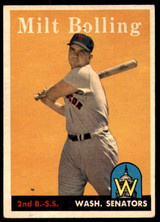 1958 Topps #188 Milt Bolling UER Excellent+ ID: 221541 1958 Topps #188 Milt Bolling UER Excellent+ ID: 221541