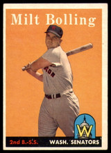1958 Topps #188 Milt Bolling UER Excellent+ ID: 229222 1958 Topps #188 Milt Bolling UER Excellent+ ID: 229222