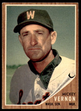 1962 Topps #152 Mickey Vernon MG Excellent+ ID: 227444 1962 Topps #152 Mickey Vernon MG Excellent+ ID: 227444