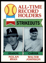 1979 Topps #417 Nolan Ryan/Walter Johnson ATL NM-Mint  ID: 216764