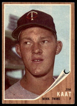 1962 Topps #21 Jim Kaat Excellent+ ID: 215248 1962 Topps #21 Jim Kaat Excellent+ ID: 215248