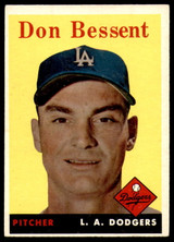 1958 Topps #401 Don Bessent Excellent ID: 229525 1958 Topps #401 Don Bessent Excellent ID: 229525