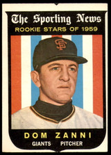 1959 Topps #145 Dom Zanni Excellent+ RC Rookie ID: 230097 1959 Topps #145 Dom Zanni Excellent+ RC Rookie ID: 230097