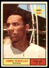 1961 Topps #21 Zoilo Versalles UER Very Good RC Rookie  ID: 260481