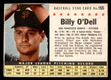 1961 Post Cereal #155 Billy O'Dell Excellent+  ID: 280502