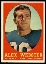 1958 Topps #30 Alex Webster Very Good  ID: 253920