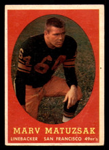 1958 Topps #79 Marv Matuszak UER Very Good 1958 Topps #79 Marv Matuszak UER Very Good