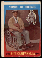 1959 Topps #550 Roy Campanella MISCUT Dodgers Symbol of Courage