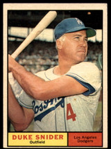 1961 Topps #443 Duke Snider Excellent+ ID: 168986 1961 Topps #443 Duke Snider Excellent+ ID: 168986