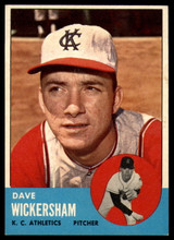 1963 Topps #492 Dave Wickersham EX/NM 