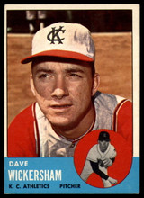 1963 Topps #492 Dave Wickersham Excellent+  ID: 160497