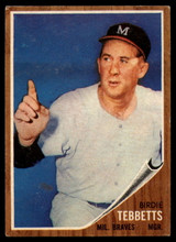 1962 Topps #588 Birdie Tebbetts MG EX++ Excellent++ High #