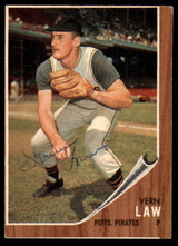 1962 Topps #295 Vern Law Signed Auto Autograph 