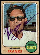 1968 Topps #267 Herman Franks MG Signed Auto Autograph 1968 Topps #267 Herman Franks MG Signed Auto Autograph
