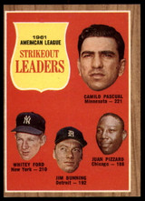 1962 Topps #59 Pascual/Ford/Bunning/Juan Pizarro A.L. Strikeout Leaders Near Mint  ID: 179442