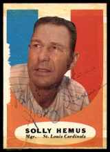 1961 Topps #139 Solly Hemus MG Signed Auto Autograph 1961 Topps #139 Solly Hemus MG Signed Auto Autograph