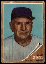 1962 Topps #29 Casey Stengel MG G/VG Good/Very Good 1962 Topps #29 Casey Stengel MG G/VG Good/Very Good