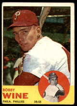 1963 Topps # 71 Bobby Wine Very Good RC Rookie 