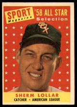 1958 Topps #491 Sherm Lollar AS EX++ Excellent++  ID: 107164
