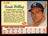 1962 Post Cereal #146 Frank Bolling Very Good  ID: 224418