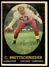 1958 Topps #28 Carl Brettschneider UER Very Good  ID: 246721