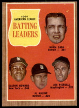 1962 Topps #51 Cash/Howard/Kaline/Piersall A.L. Batting Leaders Ex-Mint ID: 194512 1962 Topps #51 Cash/Howard/Kaline/Piersall A.L. Batting Leaders Ex-Mint ID: 194512