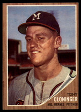 1962 Topps #63 Tony Cloninger Ex-Mint RC Rookie ID: 179448 1962 Topps #63 Tony Cloninger Ex-Mint RC Rookie ID: 179448