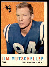 1959 Topps #89 Jim Mutscheller Excellent  ID: 246833