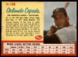 1962 Post Cereal #136 Orlando Cepeda Excellent+  ID: 144417