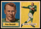 1957 Topps #2 Pete Retzlaff Very Good RC Rookie ID: 180342 1957 Topps #2 Pete Retzlaff Very Good RC Rookie ID: 180342
