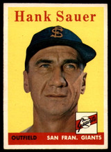 1958 Topps #378 Hank Sauer EX++ Excellent++ 1958 Topps #378 Hank Sauer EX++ Excellent++