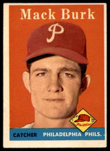 1958 Topps #278 Mack Burk EX++ Excellent++ ID: 106412 1958 Topps #278 Mack Burk EX++ Excellent++ ID: 106412