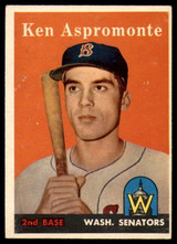 1958 Topps #405 Ken Aspromonte UER EX++ Excellent++ RC Rookie ID: 106980