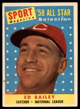 1958 Topps #490 Ed Bailey AS EX Excellent 