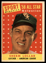 1958 Topps #491 Sherm Lollar AS EX++ Excellent++  ID: 103404