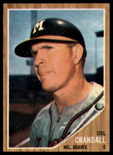 1962 Topps #443 Del Crandall EX/NM  ID: 106097