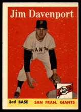 1958 Topps #413 Jim Davenport EX Excellent RC Rookie