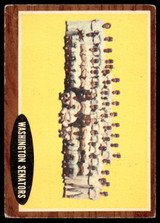 1962 Topps #206 Senators Team G-VG 1962 Topps #206 Senators Team G-VG