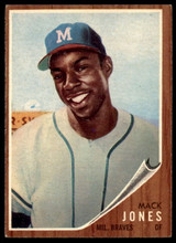 1962 Topps #186 Mack Jones Excellent+ RC Rookie ID: 188993 1962 Topps #186 Mack Jones Excellent+ RC Rookie ID: 188993