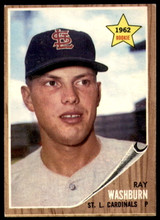 1962 Topps #19 Ray Washburn UER Excellent+ RC Rookie  ID: 194401